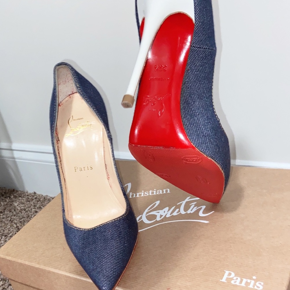 Beautiful Denim Christian Louboutins Size 36.5